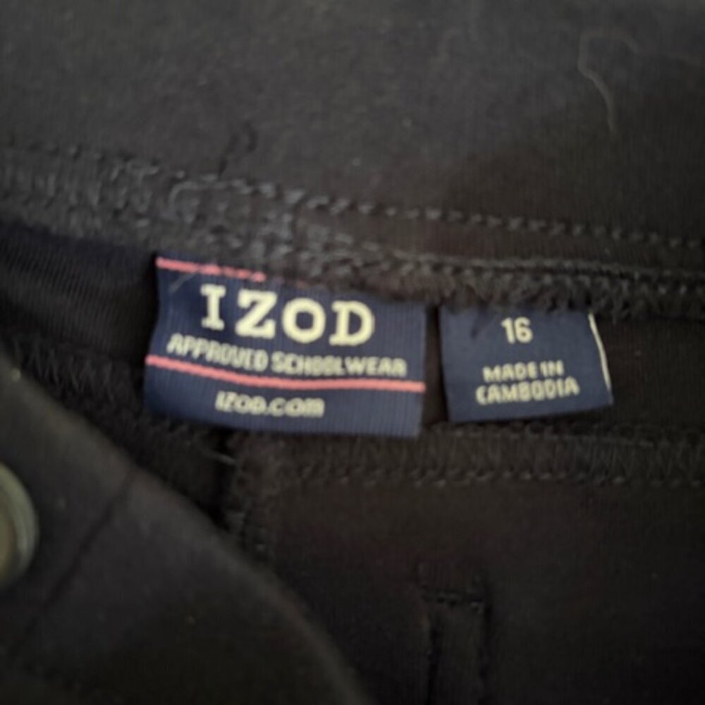 Izod Girls 16 Jeggings Black Knit Approved Schoolwear Comfy Elastic Waist NEW - Picture 4 of 5